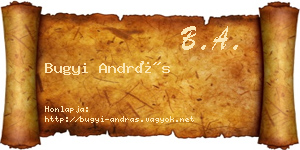 Bugyi András névjegykártya