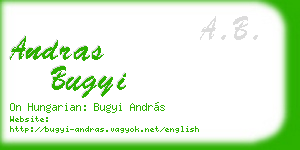andras bugyi business card